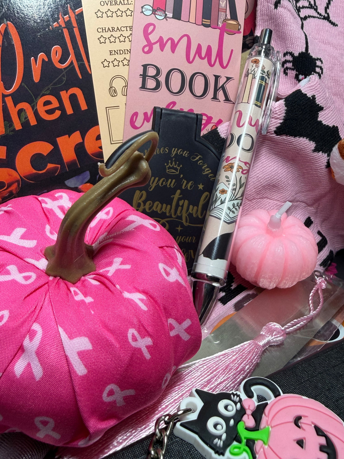Pink Halloween Book Box - October breast cancer awareness month